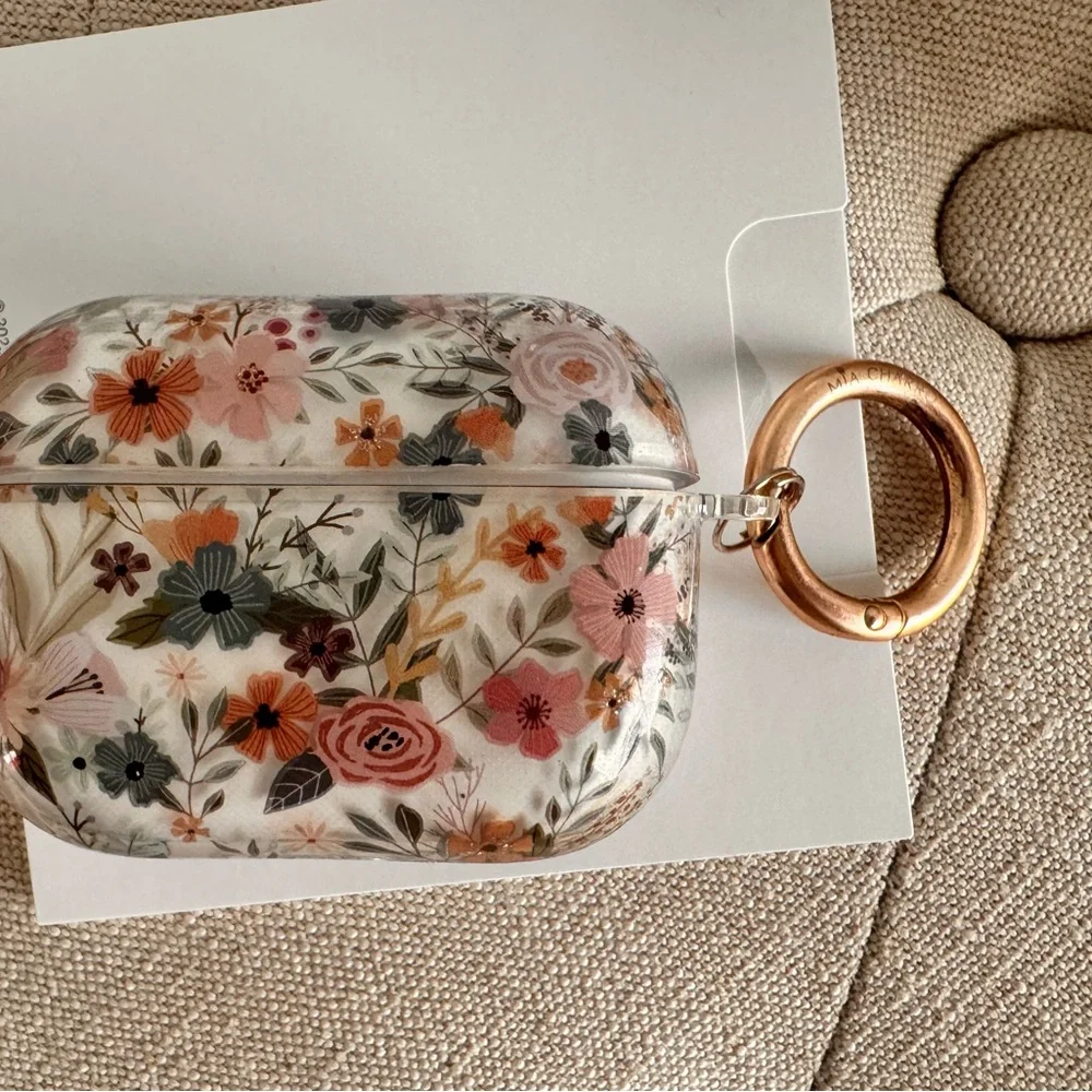 Apple AirPods Pro 2 with Floral Transparent Case New open box